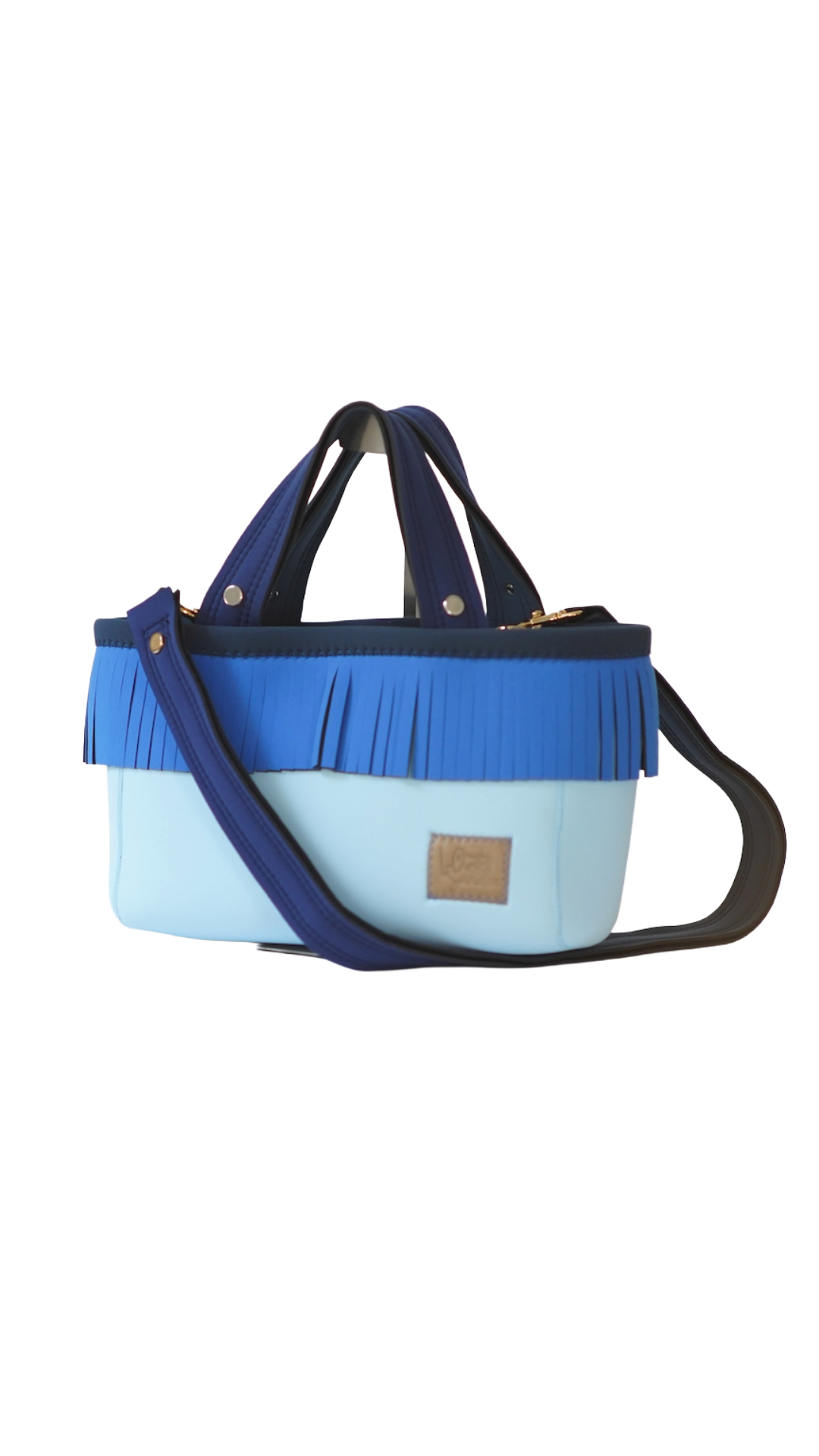 Pre-Order｜Fringe Tote Bag – Royal & Ice Blue / Silver Studs