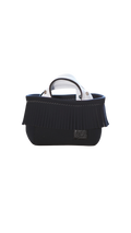 Pre-Order｜Mini Fringe Tote Bag – Black × White Handle / Silver Studs (Pre-Order)