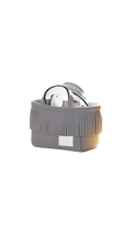 Pre-Order｜Mini Fringe Tote Bag – Gray × White Accent / Gold Studs