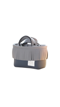 Pre-Order｜Mini Fringe Totebag – Charcoal × Gray / Silver Studs