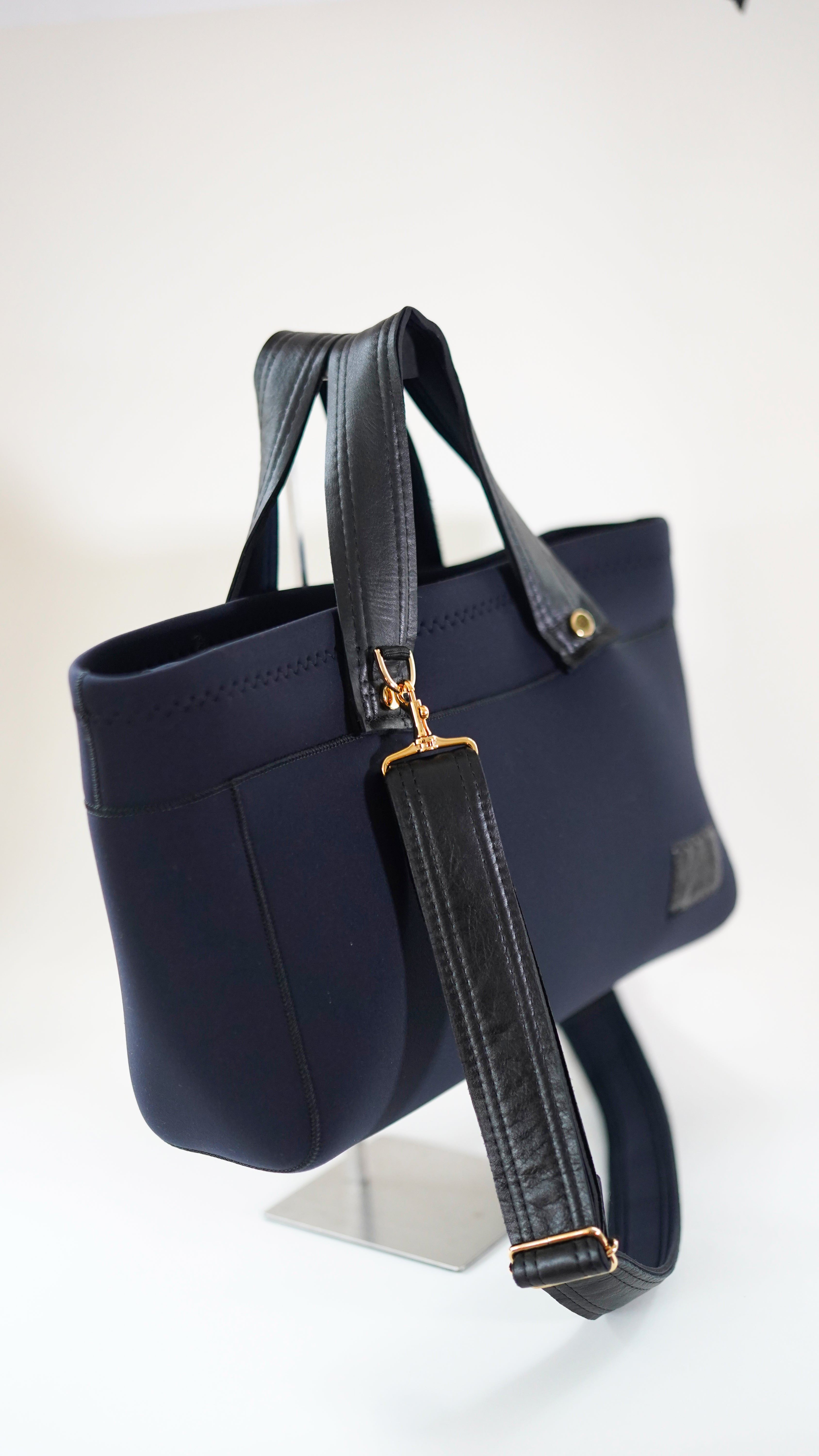 Pre-Order | Leather Mix Bigtotebag -Black