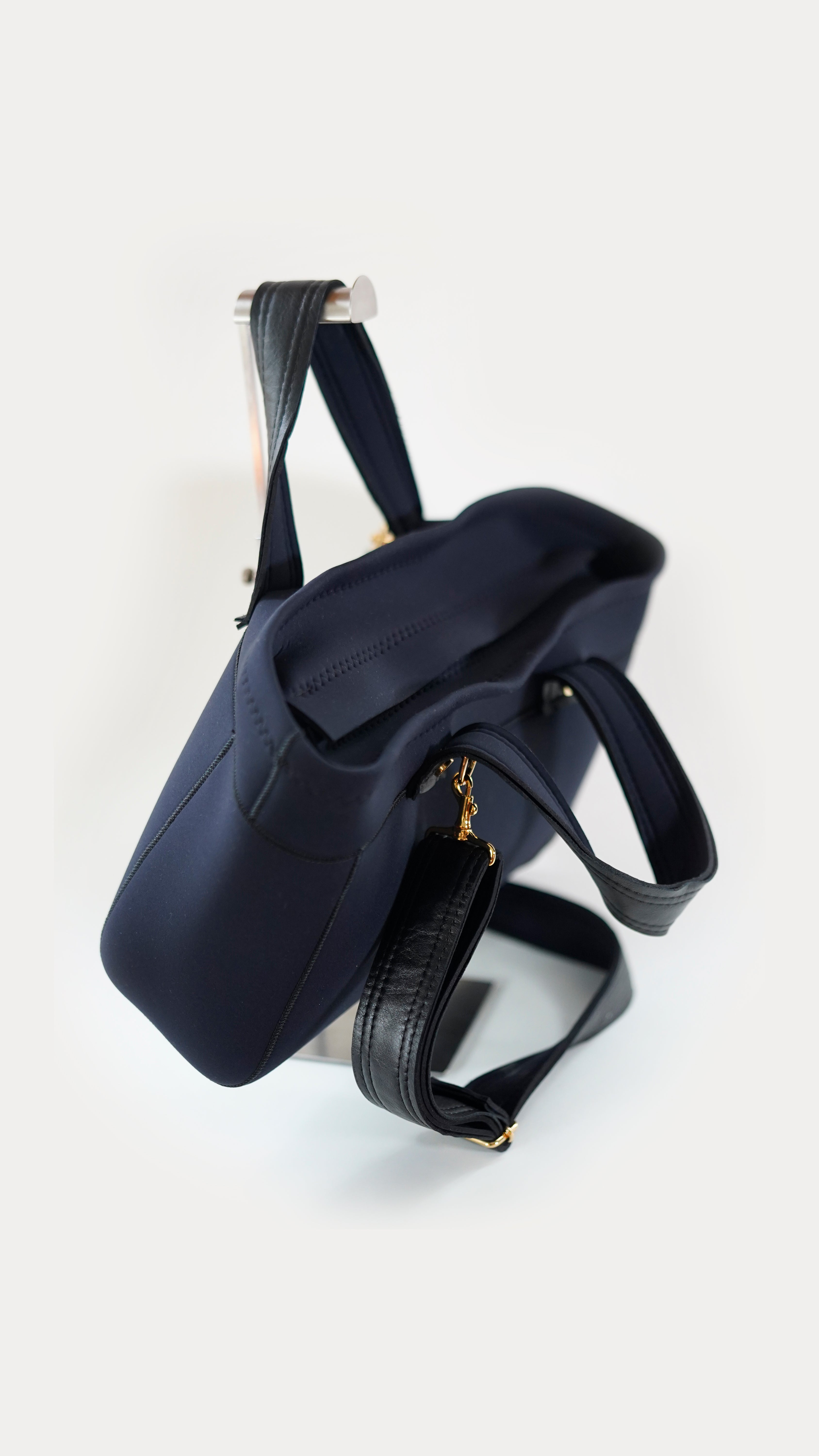 Pre-Order | Leather Mix Bigtotebag -Black