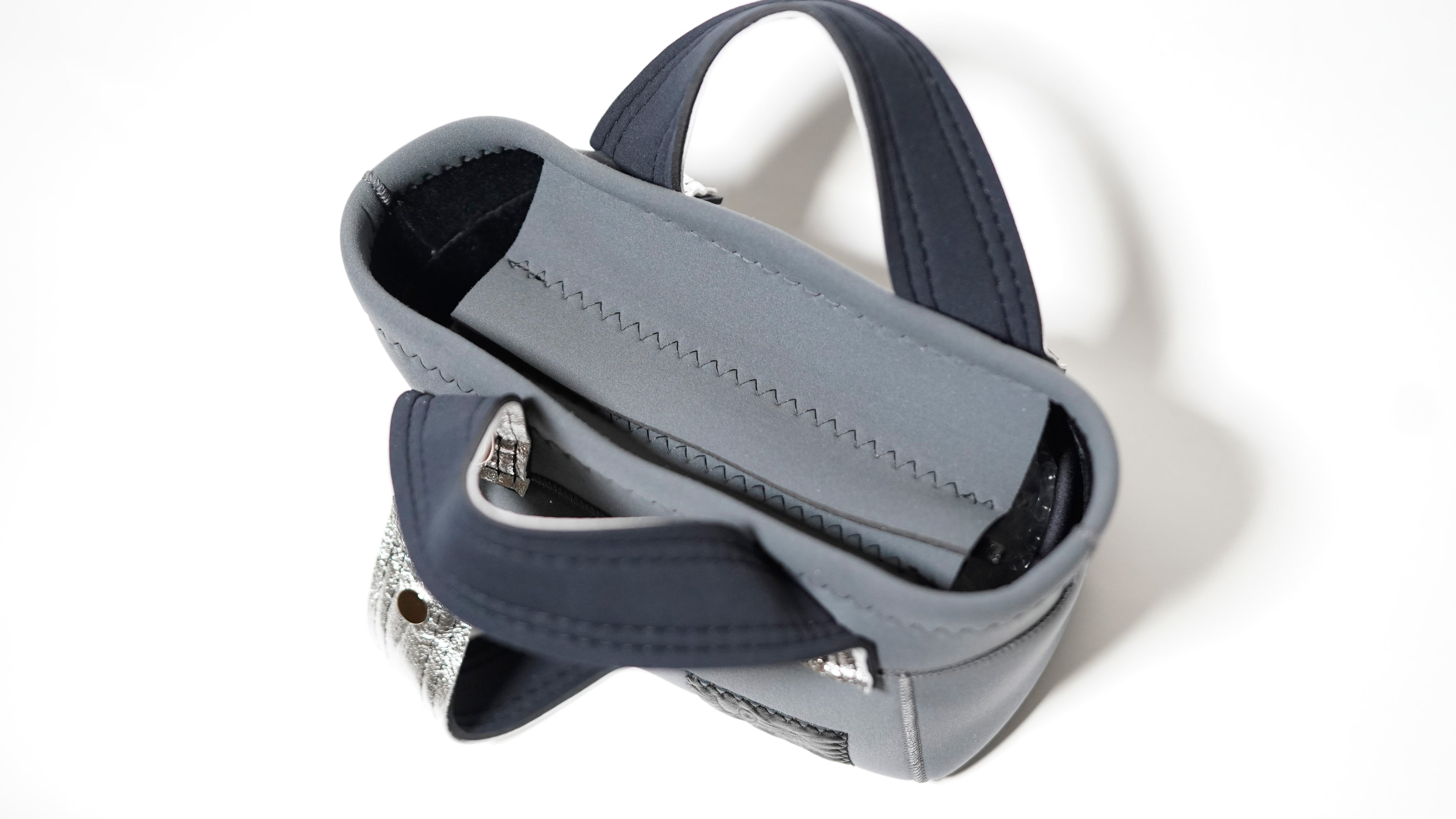 Silver Leather mix Minitotebag