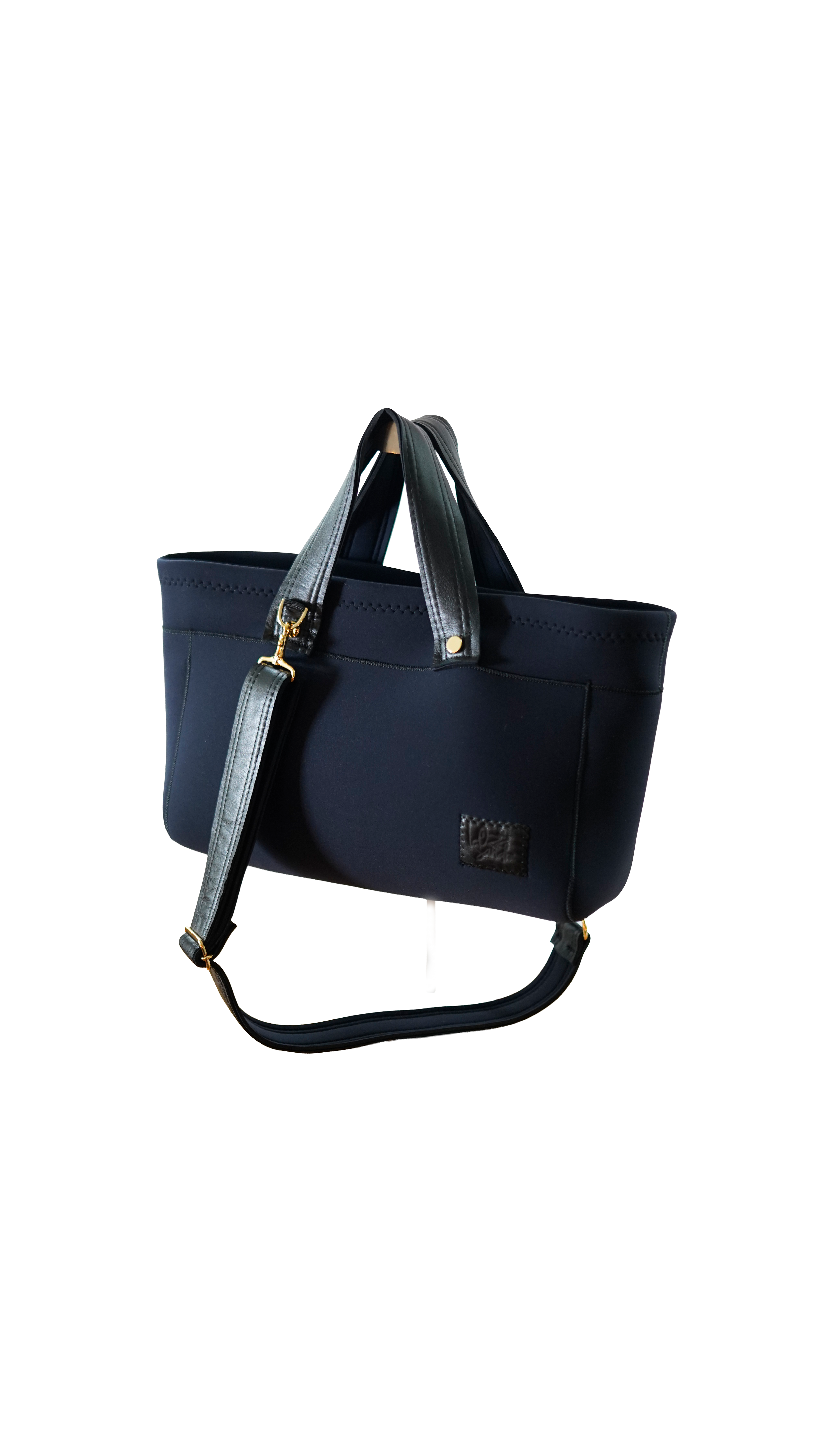 Pre-Order | Leather Mix Bigtotebag -Black